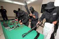 Armamento decomisado en el operativo en Chiapas