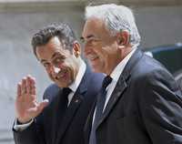 Nicolas Sarkozy y Dominique Strauss-Kahn, el pasado 14 de julio en París