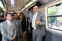 El jefe de Gobierno del DF, Marcelo Ebrard, durante el anuncio de la línea 12 del Sistema de Transporte Colectivo-Metro en la delegación Tláhuac