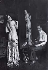Nahui Ollin y el pintor Ignacio Rosas en la Escuela Nacional de Bellas Artes, ca. 1928