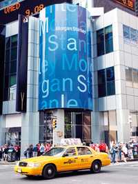 Aspecto de la fachada del cuartel general del banco de inversión Morgan Stanley, en la ciudad de Nueva York, el 17 de septiembre pasado