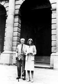Jorge Luis Borges y María Kodama en México, en 1981
