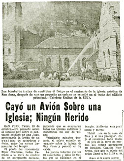 Los diarios de la época reseñaron el hecho como un acto de locura individual. El periódico El Mañana informó que Frank Alexander avisó a la torre de control que destruiría la iglesia.