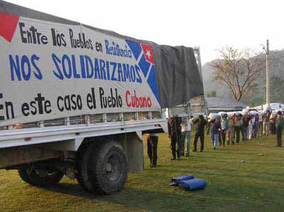 Rumbo a Cuba, maíz de los zapatistas