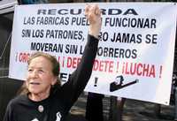 La senadora Rosario Ibarra brinda su respaldo a la marcha obrera independiente