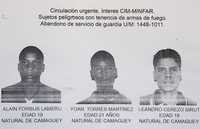 Imagen de los tres jóvenes que desertaron del ejército cubano; dos de ellos pretendieron huir a Estados Unidos