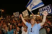 Manifestación en Tel Aviv, ayer, para exigir la renuncia del primer ministro Ehud Olmert