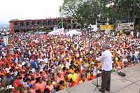 Mitin de López Obrador, durante su gira por Veracruz