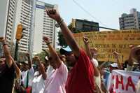 Protesta de maestros en Chilpancingo, Guerrero