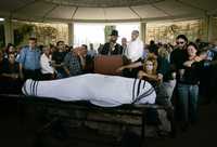 Funeral del soldado israelí Oshri Oz, quien falleció a los 36 años en la ciudad de Sderot, por la explosión de un cohete lanzado por milicianos palestinos