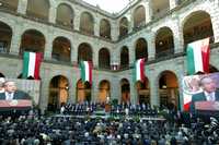 El presidente Felipe Calderón pronuncia su discurso durante la presentación del Plan Nacional de Desarrollo