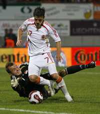El español Villa tuvo una gran actuación con dos goles a Liechtenstein