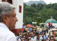 López Obrador durante su visita a Ixhuatán, Chiapas, el pasado viernes