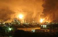 Incendio en la refinería de Pemex en Cadereyta, Nuevo León, en junio pasado