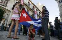 Imagen de hace unos días en La Habana vieja durante los preparativos para la ceremonia del próximo 54 aniversario de la Revolución cubana