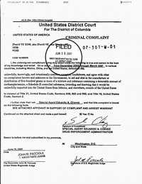 En el documento del gobierno estadunidense se muestra que la orden de detención fue girada el 15 de junio de 2007