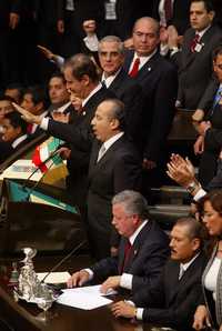 Asunción de Felipe Calderón Hinojosa en el salón de plenos de la Cámara de Diputados, el pasado 1º de diciembre