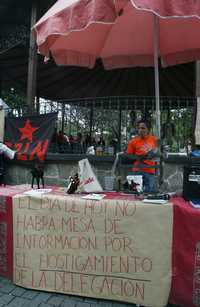 Inspectores de la delegación Coyoacán impidieron el trabajo de una mesa de información zapatista