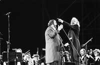 Luciano Pavarotti durante el concierto que ofreció en Chichén Itzá, en abril de 1997.