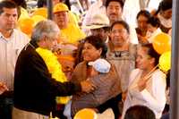 Andrés Manuel López Obrador durante su gira por Puebla