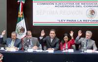 Manlio Fabio Beltrones, Agustín Basave, Humberto Aguilar, Ruth Zavaleta y Santiago Creel, ayer en el Senado