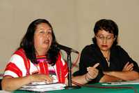 La abogada Martha Figueroa, durante su intervención en la conferencia de prensa FOTO