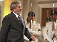 El presidente Luiz Inacio Lula da Silva acudió el viernes a la cena oficial de la Cumbre Iberoamericana, en el palacio de La Moneda, en Santiago de Chile