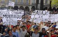Habitantes de Cochabamba se manifiestan en favor de Evo Morales.
