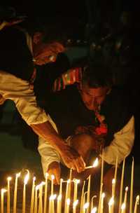 Integrantes de Las Abejas realizaron una ceremonia previa a la conmemoración por el décimo aniversario de la masacre de Acteal