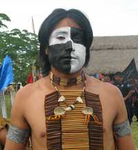 Integrante del grupo de danzas guerreras de los chichimecas jonaz