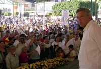 Andrés Manuel López Obrador, en su visita a Mazatepec, Morelos