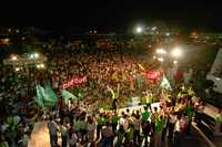 Aspecto del cierre de campaña de Víctor Viveros Salazar, candidato de la alianza formada por los partidos Revolucionario Institucional y Verde Ecologista de México a la presidencia municipal de Benito Juárez (Cancún)