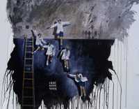 Vola, óleo y acrílico sobre tela, 2008, de Claudio Gallina, incluido en la muestra del artista que este jueves será inaugurada en la galería ubicada en Arquímedes 175