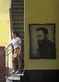 La figura de Fidel Castro está siempre presente en Cuba, como en esta escuela de La Habana