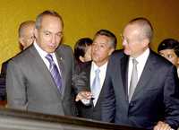 Felipe Calderón a su llegada a la reunión de Banamex