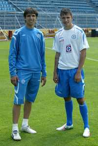 Zeballos (izquierda) y Vigneri, en el estadio Azul