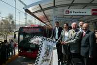 Marcelo Ebrard, jefe de Gobierno capitalino, junto con el rector de la UNAM, José Narro, y Armando Quintero, secretario de Transporte y Vialidad, inauguró la ampliación del Metrobús