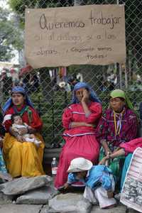 Mujeres huicholas se manifestaron en Coyoacán