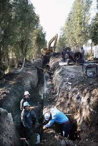 Realización de obras hidráulicas en la zona de Mixquic, delegación Tláhuac