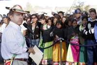 El presidente Felipe Calderón durante el acto Escuela digna: fortalecimiento de la telesecundaria, en Nayarit