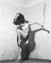 Rocío Sagaón en un ensayo del ballet El vuelo del alma, mayo de 1950