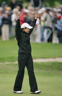 La golfista mexicana Lorena Ochoa volvió a la senda de la victoria en Nueva Jersey