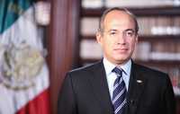 El presidente Felipe Calderón, al término de su mensaje en cadena nacional