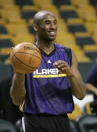 Kobe Bryant, de Lakers de los Ángeles, durante un entrenamiento