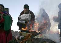 El presidente Evo Morales participa en Tiwanaku en una ceremonia ritual por el año nuevo aymara