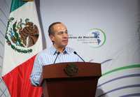 Felipe Calderón Hinojosa, durante su alocución de ayer en Cancún