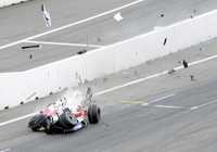 El alemán Timo Glock sufrió un aparatoso accidente en la vuelta 36 del Gran Premio de Alemania, luego de que se rompiera la suspensión trasera de su Toyota. El piloto salió ileso