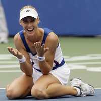 La rusa Elena Dementieva, feliz por la medalla dorada en singles