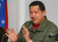 Hugo Chávez, presidente de Venezuela, durante una conferencia de prensa el pasado jueves en el Palacio de Miraflores, en la cual acusó a Cementos Mexicanos de actuar con "irresponsabilidad"