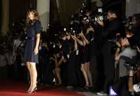 La actriz Natalie Portman, a su llegada a la ceremonia de los premios Diamante Cine, en el contexto del 65 Festival de Venecia